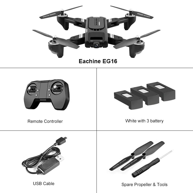3 Battary Eachine EG16 WINGGOD gps 5G WiFi FPV с 4K HD камерой оптическое рассредоточенное позиционирование Радиоуправляемый Дрон Квадрокоптер RTF приложение следующий режим - Color: 3 Battary