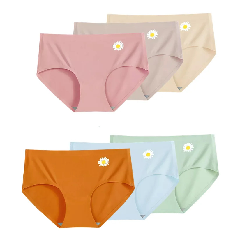 3 шт. женские бесшовные шелковые трусики со средней посадкой | Женская одежда