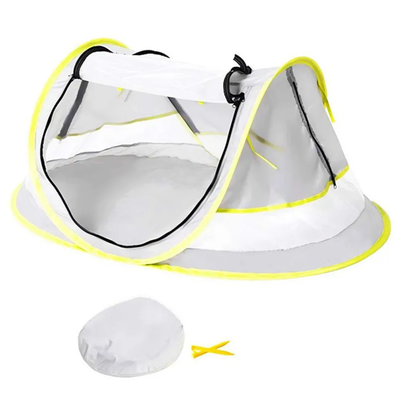 

Portable Baby Travel Tent UPF 50+ Infant Sun Shelters Open Folding Outdoor Bed Baby Beach Tent with A Brim Sun Protection Hat