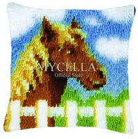 DIY Hand Knitted Embroidered Carpet Animal horse Yarn Unfinished Pillow Carpet Material garen om te haken Latch Hook Rug Kits