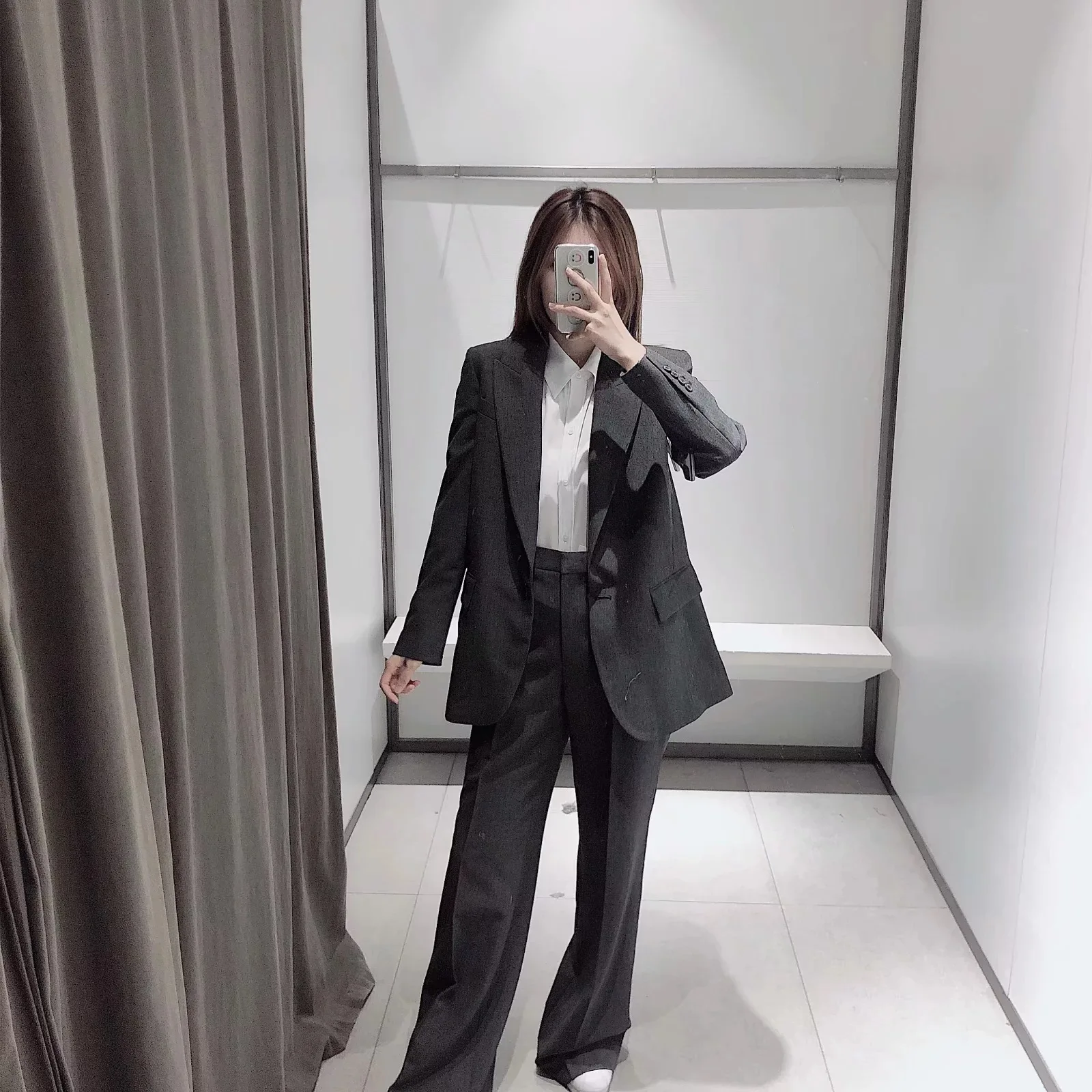 Офисный осенне-зимний рабочий Дамский брючный костюм женский винтажный Блейзер