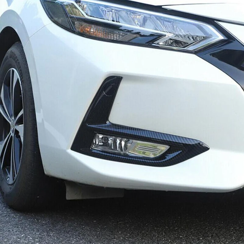 

2 Pcs Front Fog Light Shield Sticker Front Fog Lamp Cover Decoration for Nissan Sylphy Sentra B18 2019-2020