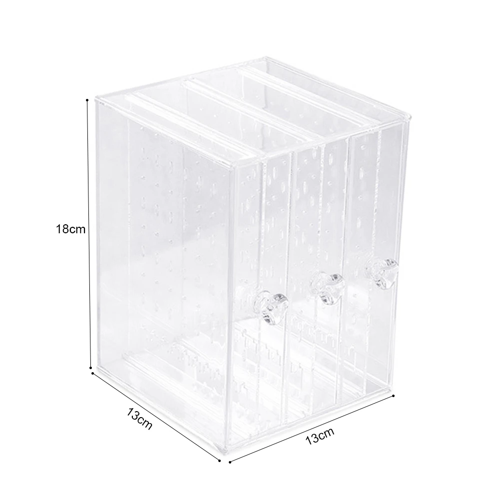 

Acrylic Necklace Earrings Storage Racks Dustproof Jewelry Ear Studs Bracelet Organizer Display Stand Ring Holder Storage Drawer