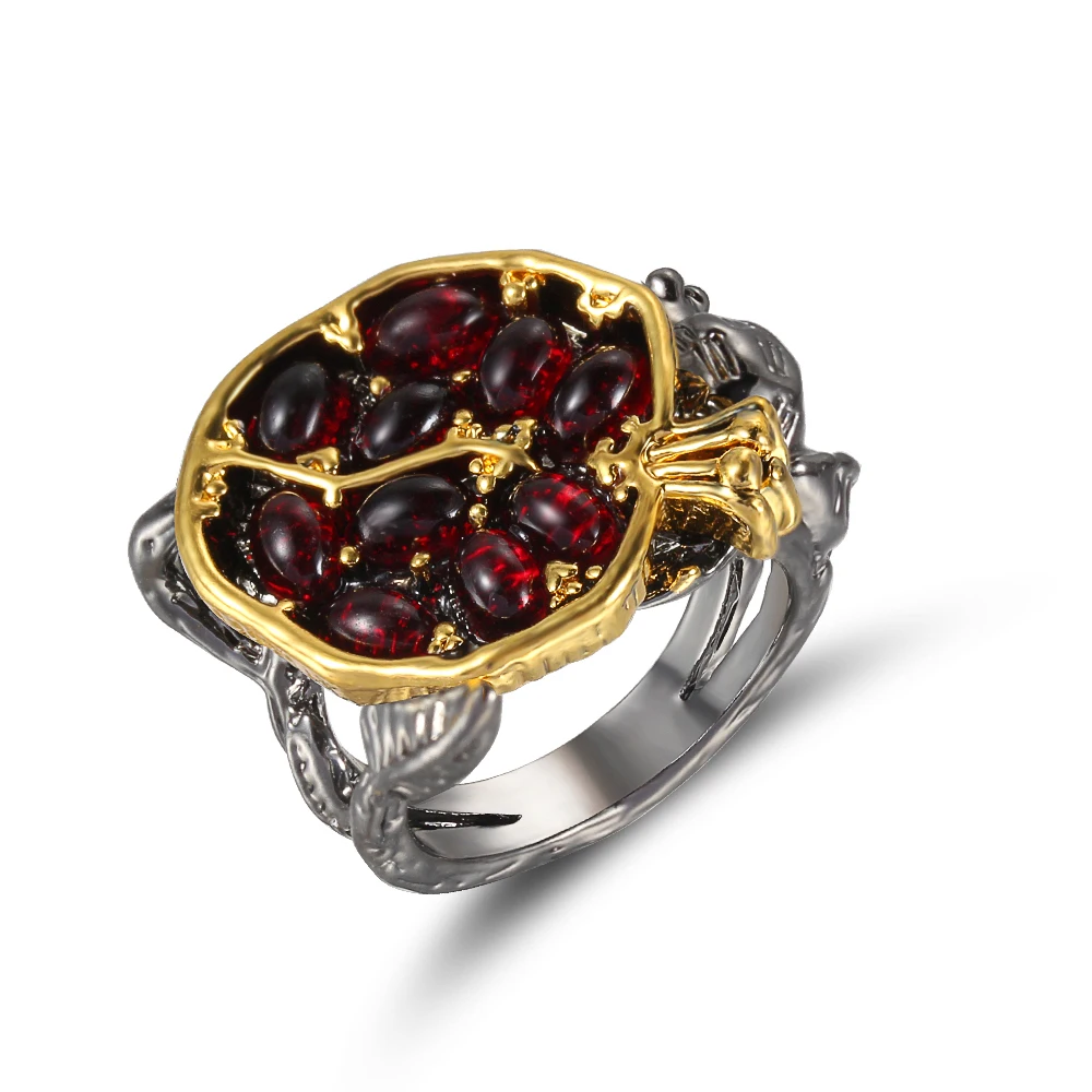 Женское кольцо с малиновым цирконием изысканные вечерние украшения в виде