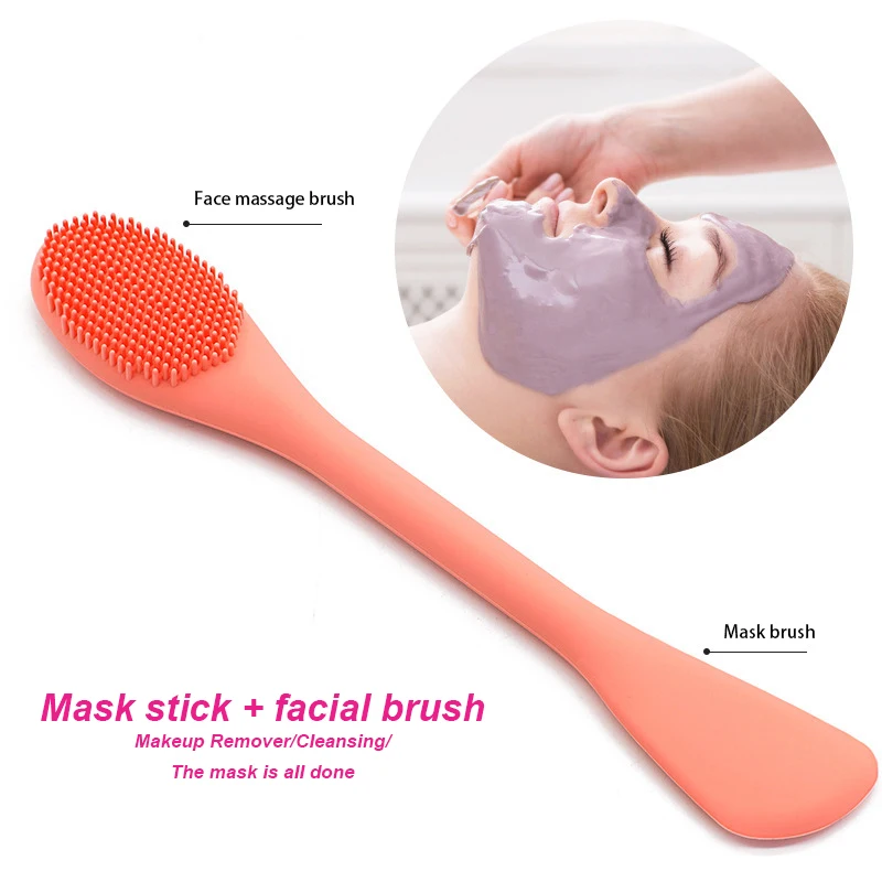 

Новая двусторонняя кисточка для носа силиконовая щетка для чистки носа Очищающая лицевая щетка, инструмент для ухода за кожей, макияж TSLM1