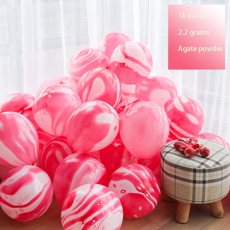 

20pcs10 inch 2.2g Agate Monochrome Color Marble Balloon Round Glass Balloon Wedding Decoration Birthday Party Necessities 008