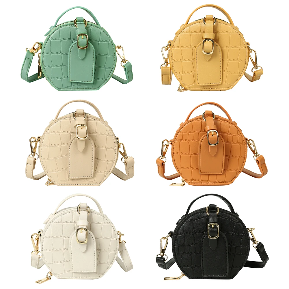 

Round-shaped Women Shoulder Messenger Bag Mini Ladies Retro Top-handle Handbag Ladies Fashion Shoulder Bag Handbags