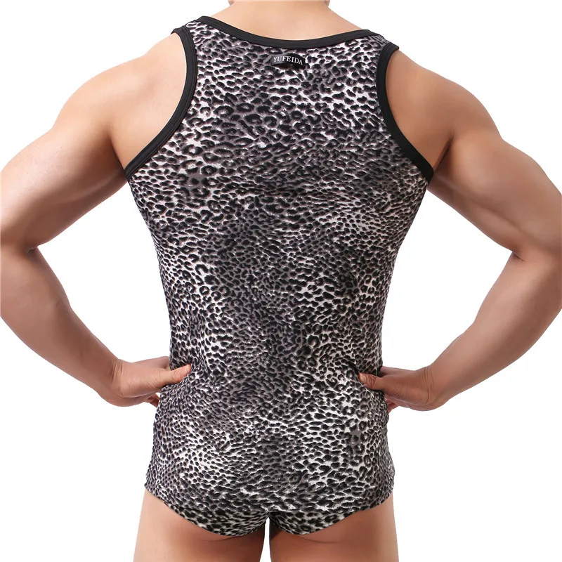 2 шт./компл. мужские майки топы на бретелях и трусики шортики шорты с леопардовым