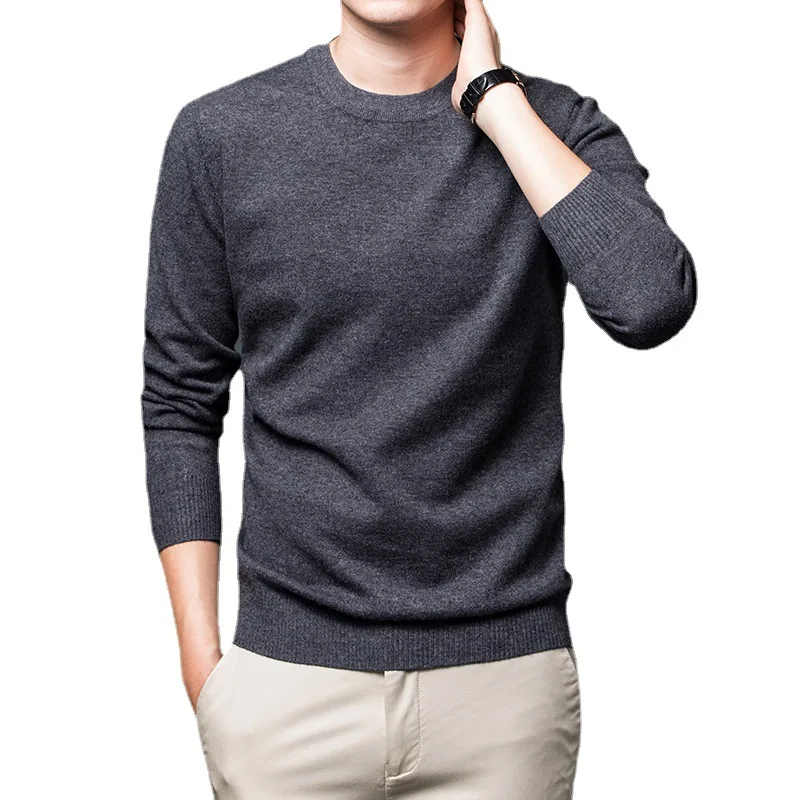 

Men's cashmere sweater round collar embossing cultivate one's morality leisure fashion youth long-sleeved render knitted cashmer