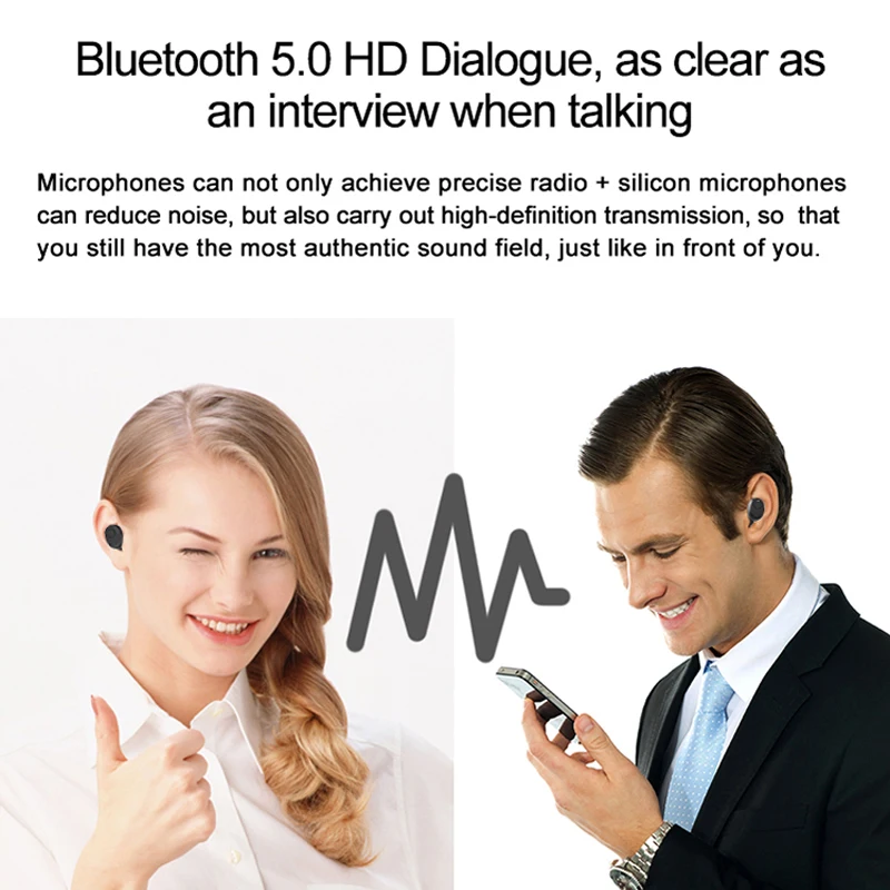 Беспроводные наушники SENBONO H1 Tws Bluetooth 5 0 мини вкладыши с микрофоном и зарядным