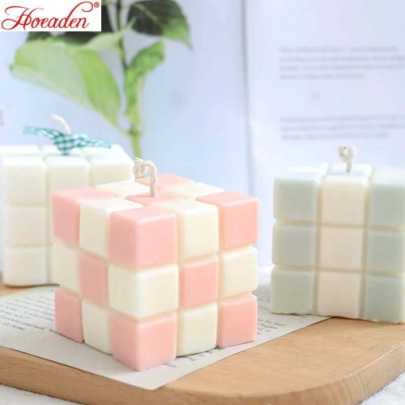 

Rubik's Cube Candle Silicone Mold 3D Aromatherapy Plaster Candle Mould Handmade Scent Soap Silicone Molds DIY Home Decoration