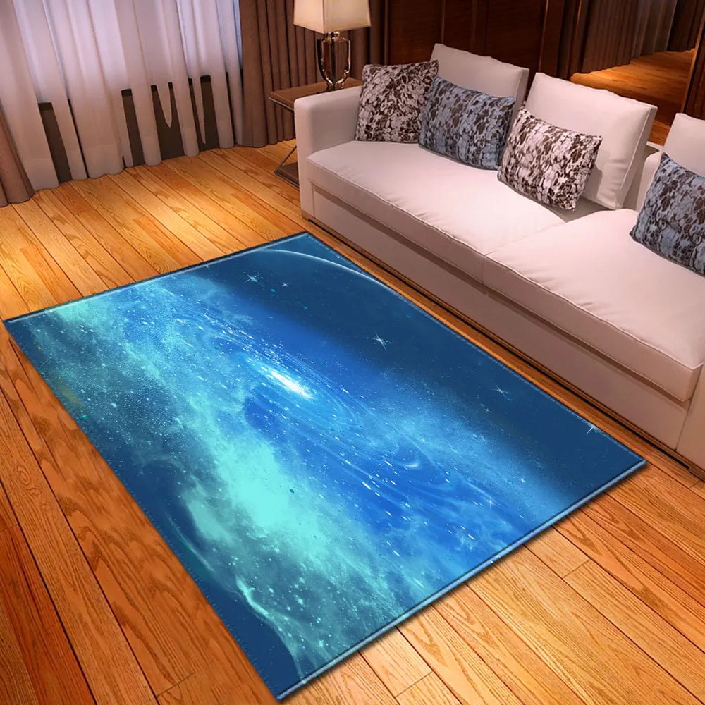 3D Galaxy Universe Star Rug Bedroom Kids Room Play Mat Carpet Flannel Dining Table Sofa Area Rugs Large Living | Дом и сад