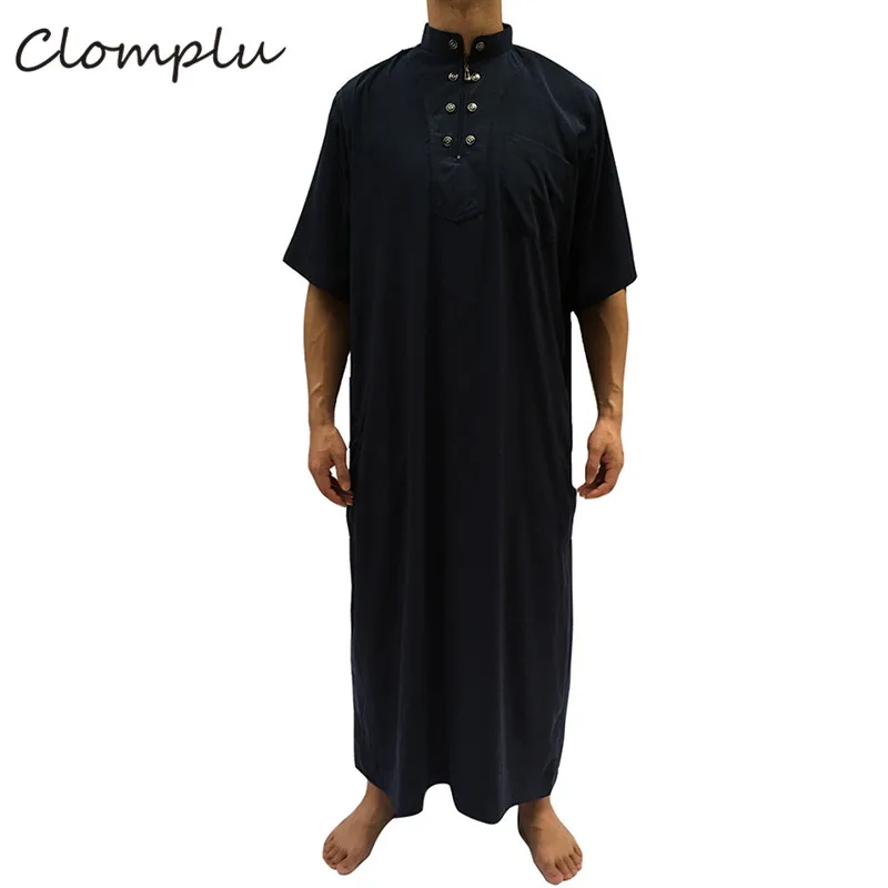 

Clomplu мусульманская 12 шт., джубба Тобе абайя кафтан, Арабская, мусульманская одежда, мужская мода, повседневная, с коротким рукавом, разные цве...