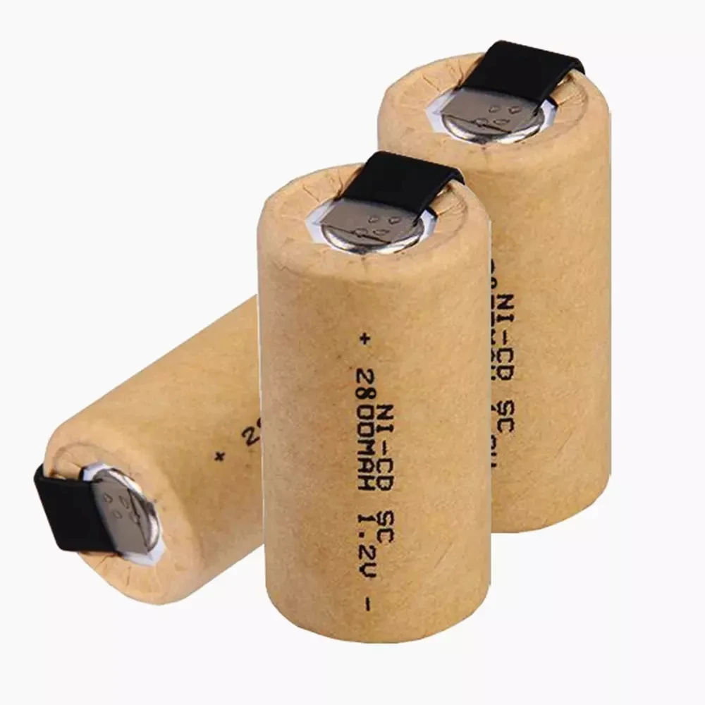 

Original Screwdriver Electric Drill SC Batteries 1.2V 2800mah SC Ni-Cd Rechargeable Battey with Tab Power Tool NiCd SUBC Cells