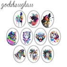 Животные Волк тигр лев кошка лиса Собака 10 шт. смешанные 13x12 мм18x25 мм30x40 мм овальные фото стекло кабошон демонстрация плоская задняя часть