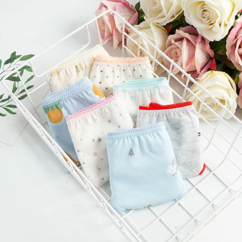 24 шт./лот трусы для девочек нижнее белье трусики цветные детские хлопковые детей 2