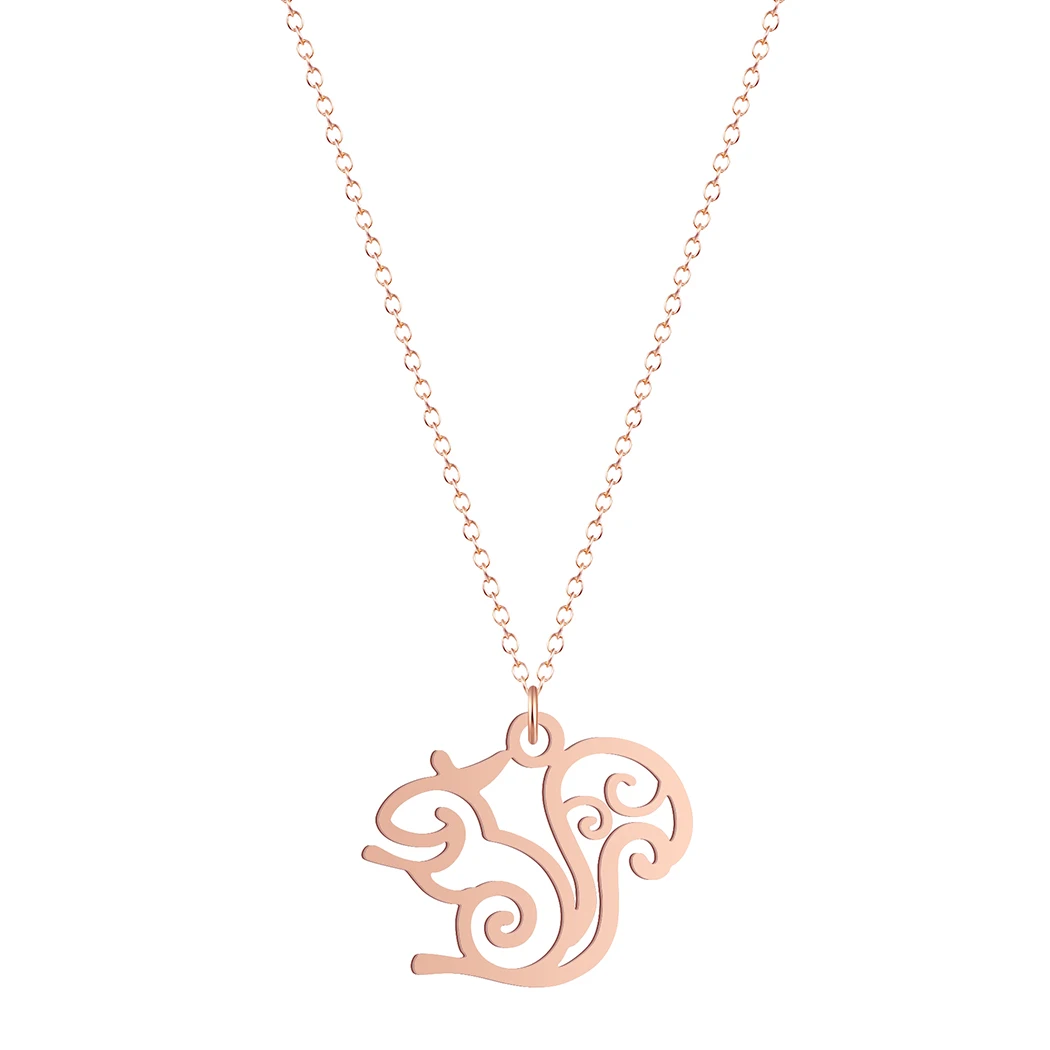 Ожерелье с милыми белками Cxwind колье чокер из нержавеющей стали животными для