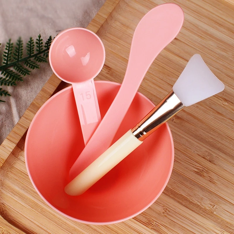 4PCS Face Mask Mixing Bowl Set DIY Facemask Tool with Silicone Facial Makeup Brushes Spatula Beauty Skin Care | Красота и здоровье