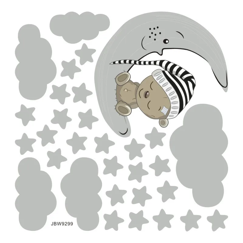 

Cartoon Animal Wall Stickers Cute Bear Bedroom Children's Room Graffiti Decoration Kindergarten Background Layout Murals