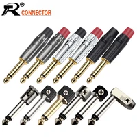 10pcslot monostereo jack 6 35mm male plug wire connector guitar microphone mic 6 3mm plug audio connector factory wholesales
