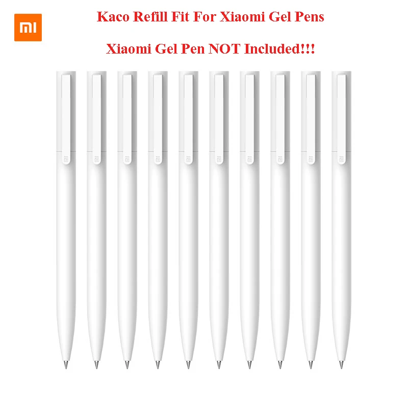 Фото Ручка для подписи Xiaomi KACO 0,5 мм 10 шт., синие/черные/красные/разноцветные стержни для школы и офиса, гладкое письмо, прочные стержни для подписи №2