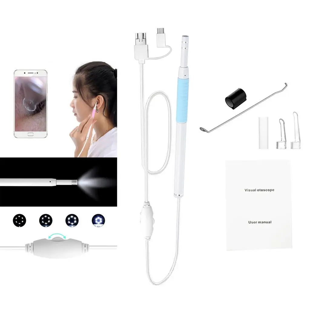 

3 in 1 USB Ear Cleaning Endoscope Earpick w/Mini Camera HD Earwax Removal Kit Ear Scope Otoscope Light Ear Cleaner Wax Removal