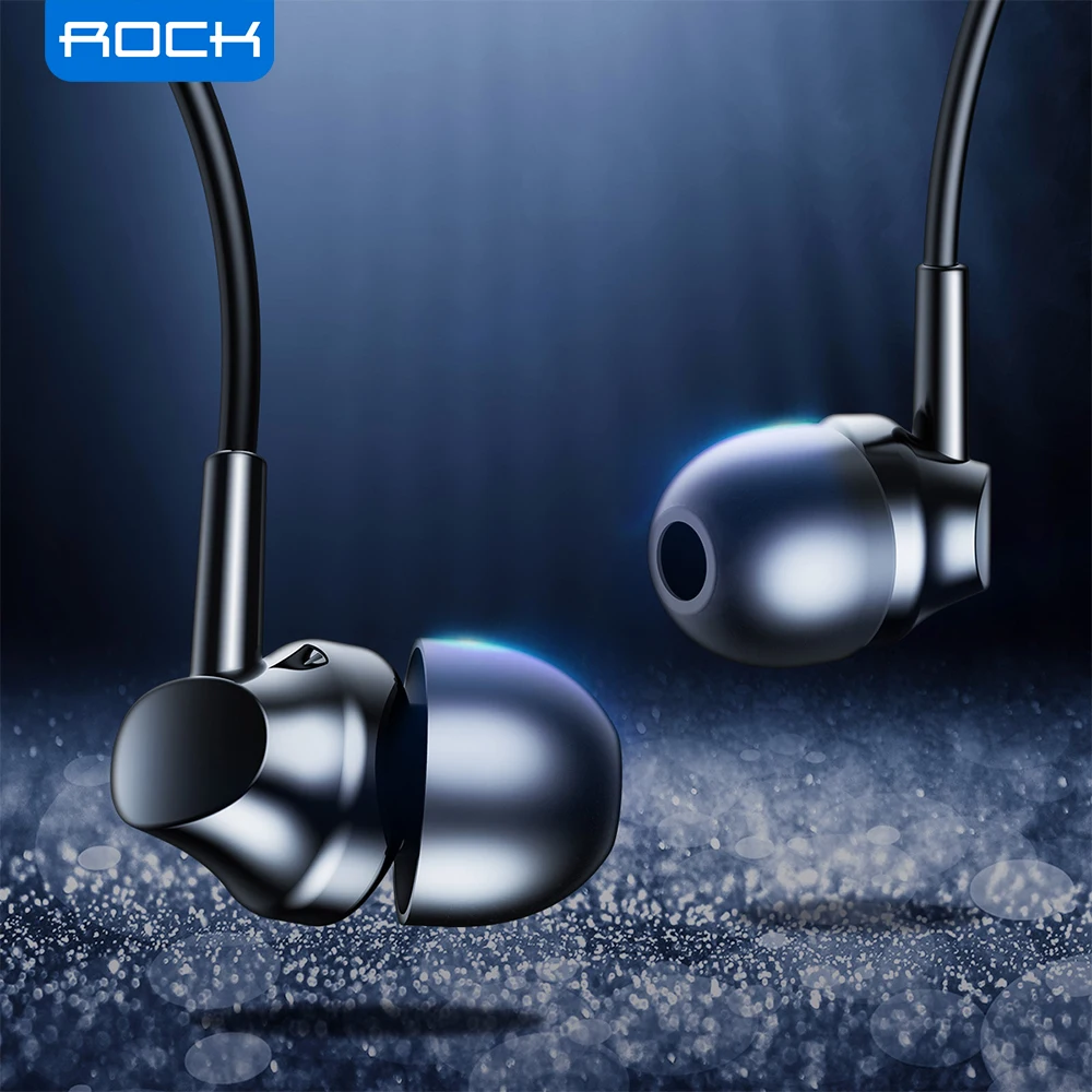 Гарнитура ROCK Stereo Bass наушники-вкладыши для Xiaomi разъем 3 5 мм с микрофоном проводные