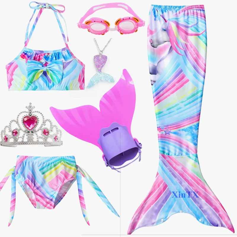 4 шт./компл. Детские Моноласты русалки хвосты для купания детские маскарадные