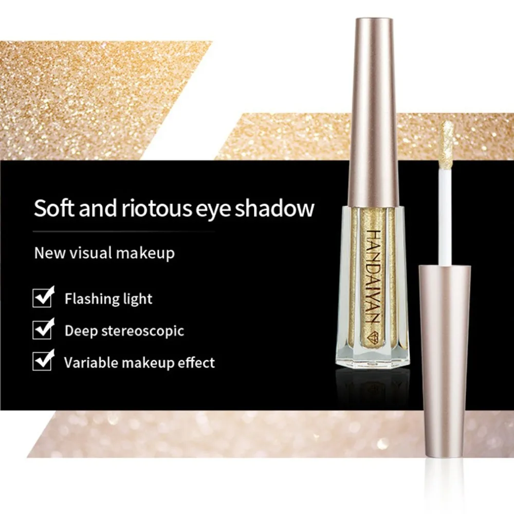 Водонепроницаемый Алмазный Блеск Тени для век портативный размер женский макияж