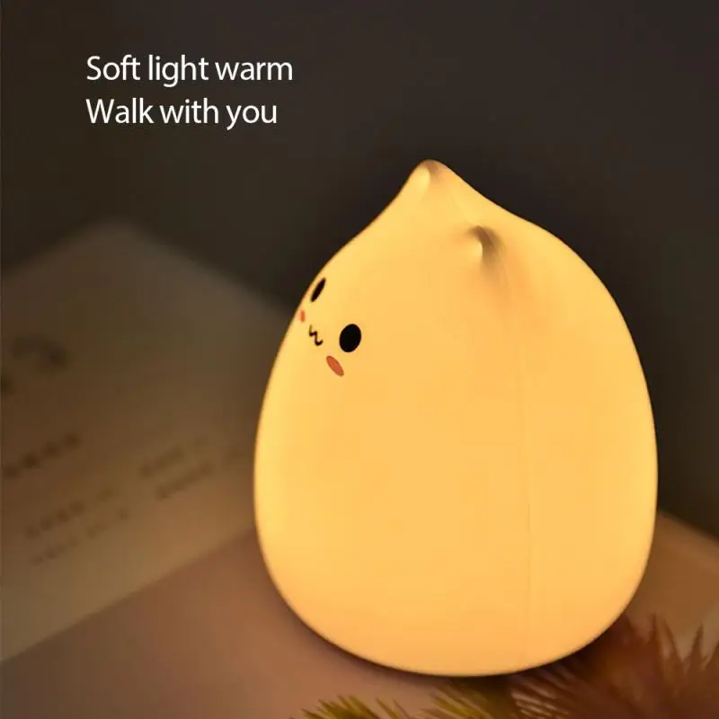 

1Pc Cute LED Night Light Silicone Touch Sensor 7 Colors Cat Night Lamp Battery/USB Charge Baby Bedroom Desktop Decor Ornaments