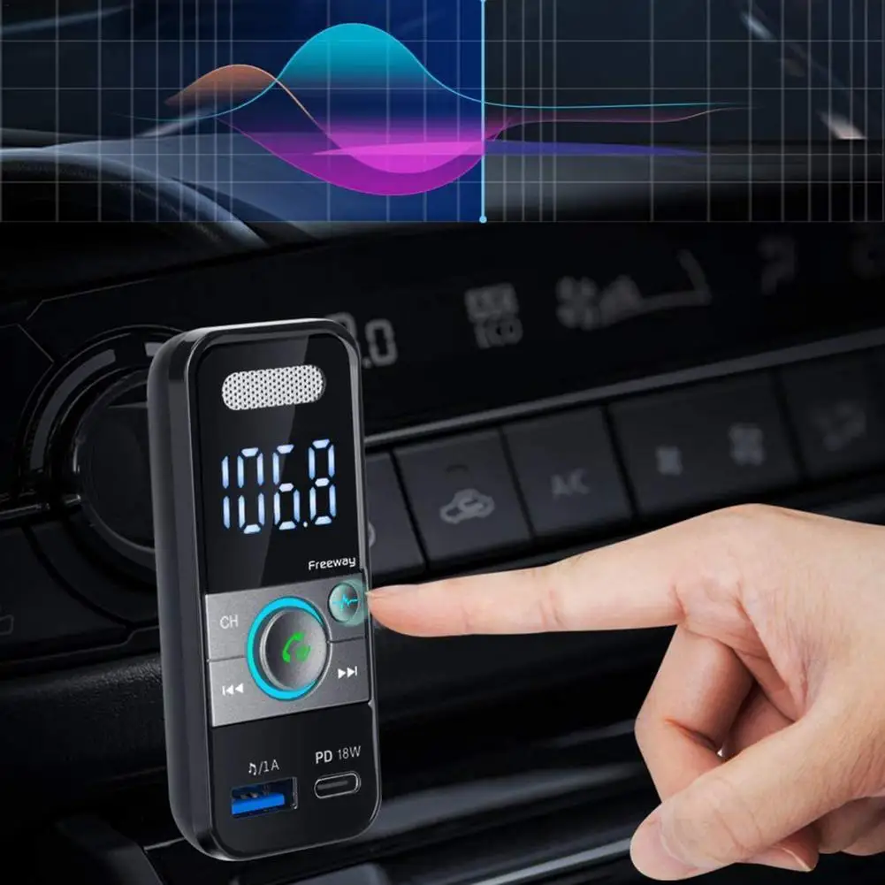 

Car FM Transmitter Wireless Handsfree Audio Receiver Auto Japanese MP3 Player PD3.0 USB Fast Charger Car Accessories
