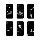 Прозрачный чехол из ТПУ для Huawei Honor 4C, 5C, 6X, 7, 7A, 7C, 8, 9, 10, 8C, 8S, 8X, 9X, 10I, 20 Lite Pro, космос, луна, астронавт, черный, белый