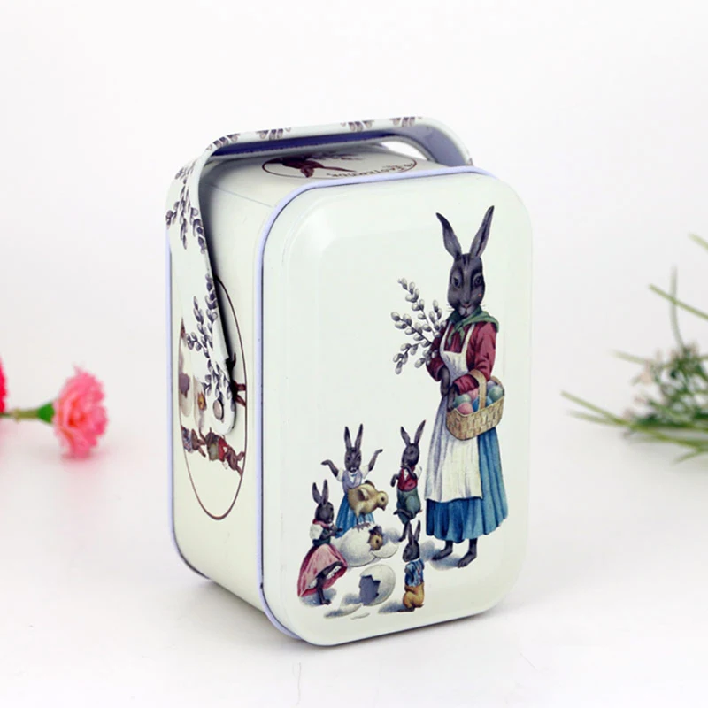 No1 1Pc Metal Box New Arrival Vintage Small Suitcase Tin Candy Gift Box Home Organizer Jewelry Container Earphones Storage Box - Цвет: No1