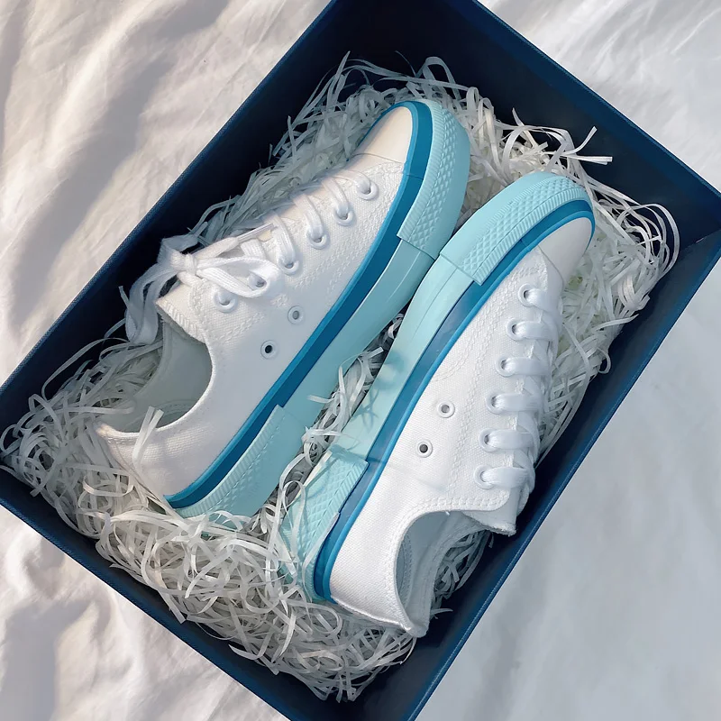 

2020 New Stylish Women Shoes Summer Spring Mixed Color Low High Top Girl Sneakers All Match Candy Color Fashion Casual Gumshoes