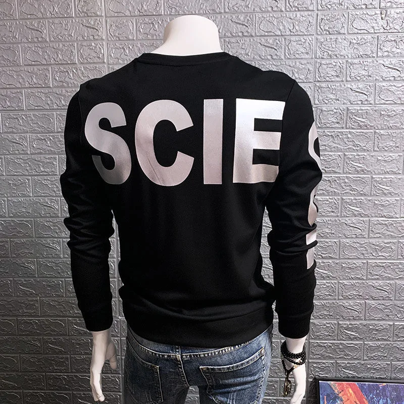 

Толстовка мужская с капюшоном, свитшот с круглым вырезом и надписью, удобный пуловер с длинным рукавом, подходит ко всему, осень