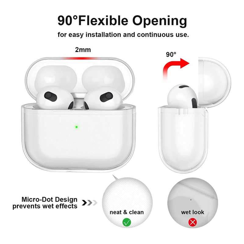 Мягкий защитный чехол из ТПУ для AirPods 3 прозрачный Air Pods чехлы беспроводных