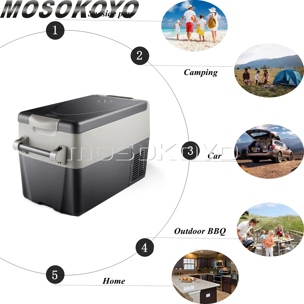 

45w Low Noise Dual Use Fridge Car Home Mini Refrigerator 30L Portable Travel Freezer Outdoor Picnic Food Compressor Cooling Box