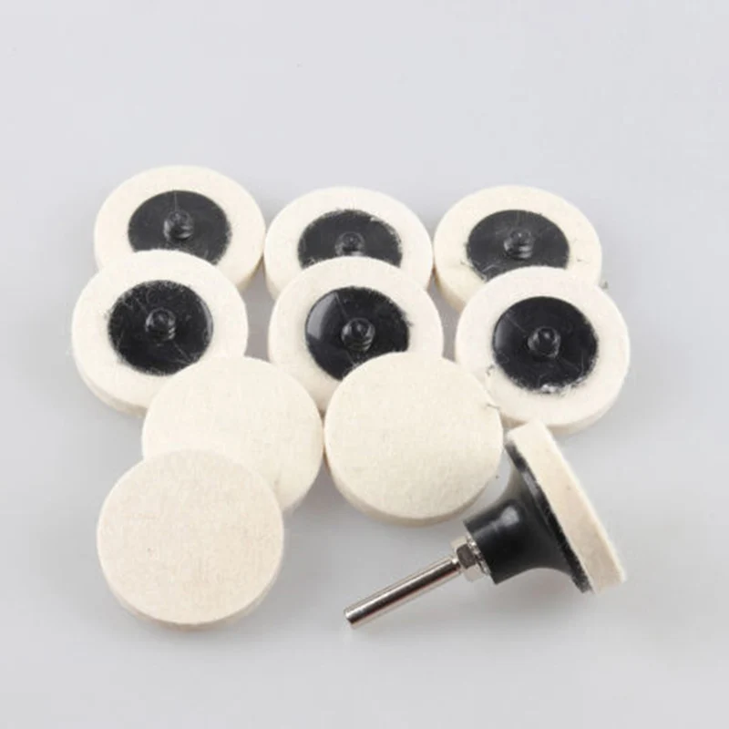 

Compressed Wool Felt Polishing Buffing Pads Mop Wheel For Polisher+Holder