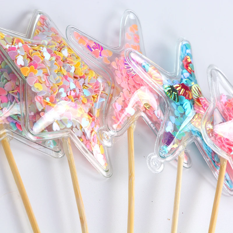 WEIGAO Bling Fairy ПВХ Топпер для торта Звезда облако Корона Радуга Единорог украшение день рождения единорог Радуга украшения торта поставки