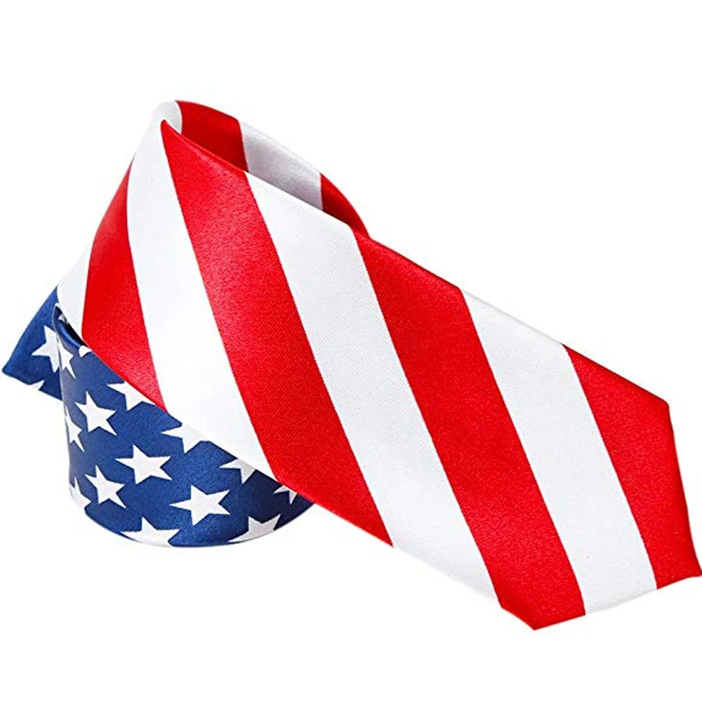 

4 июля галстук американский/США День Независимости флаг печати мужские галстуки полиэстер тканые мужские свадебные галстуки 2020