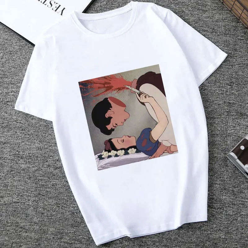 Summer Thin Section Fashion T Shirt Women Tattoo Princess Funny Humor Aesthetic Female T-shirt Leisure Round Neck Tshirt | Женская