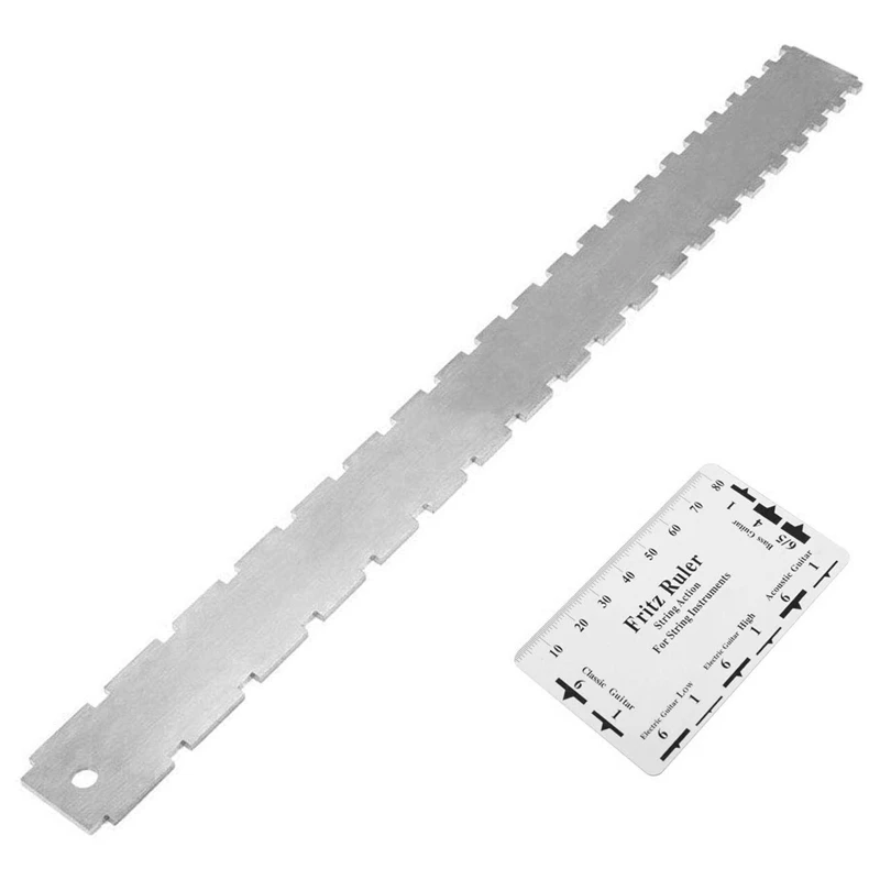 Guitar Neck Notched Straight Edge Luthiers Tool with String Action Ruler Gauge for Gibson 24.75 Inch and Fender 25.5 Electr | Спорт и