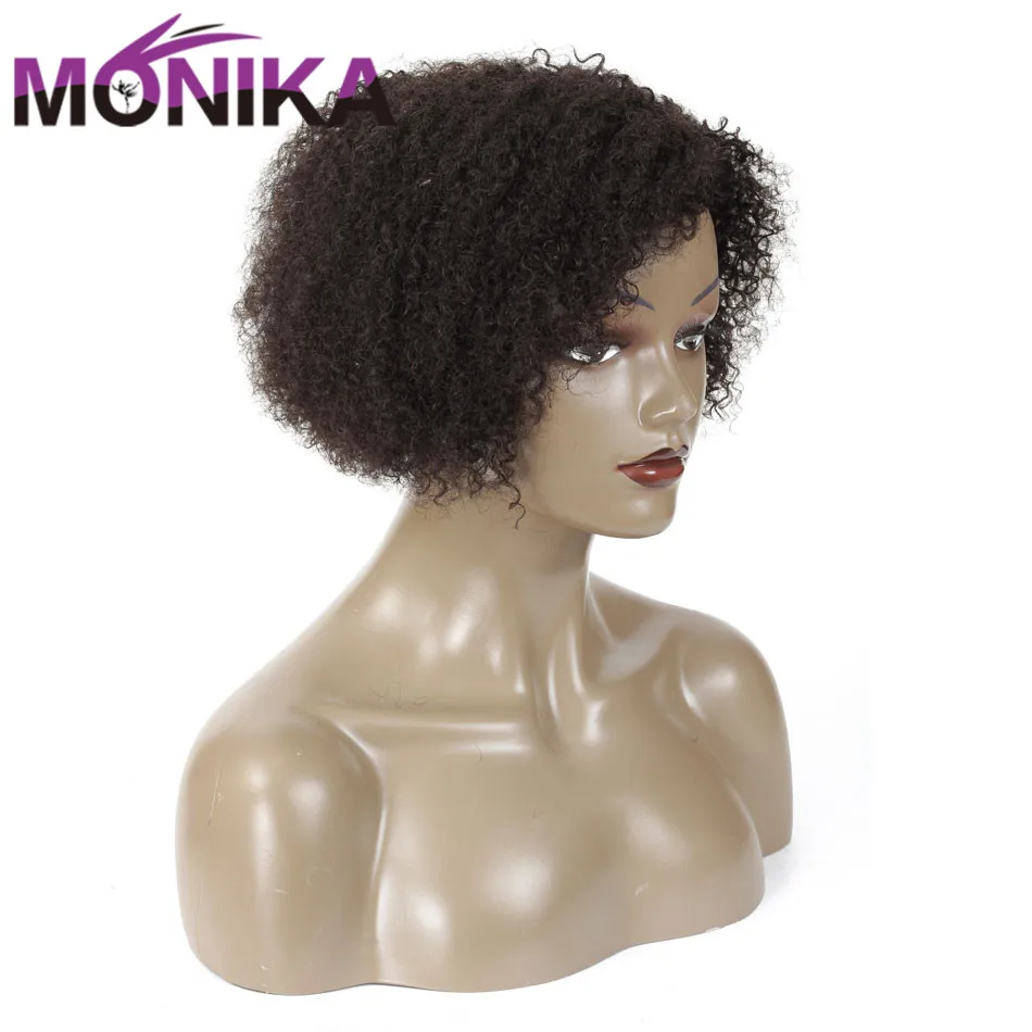 Monika волосы 8 дюймов короткие парики из человеческих волос для черных женщин