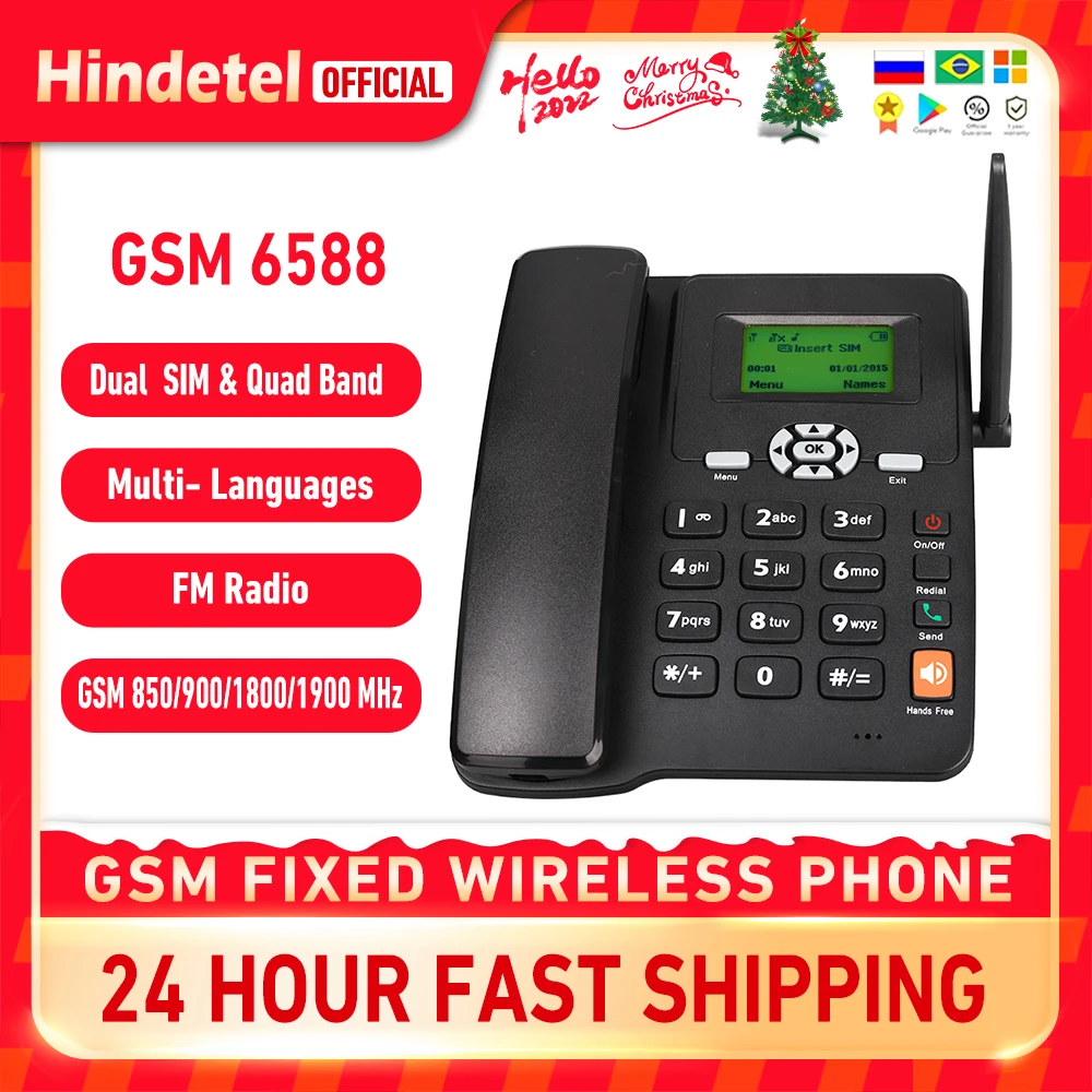 

Телефон с двумя SIM-картами и GSM-шнуром, с внешней антенной, Мелодия звонка с повторным набором громкой связи, поддержка нескольких языков для ...