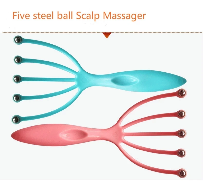 

1Pcs Five Finger Head Massager Steel Ball Head Massage Relaxation Massager Hair Held SPA Scalp Neck Stress Relief Reduce Stress