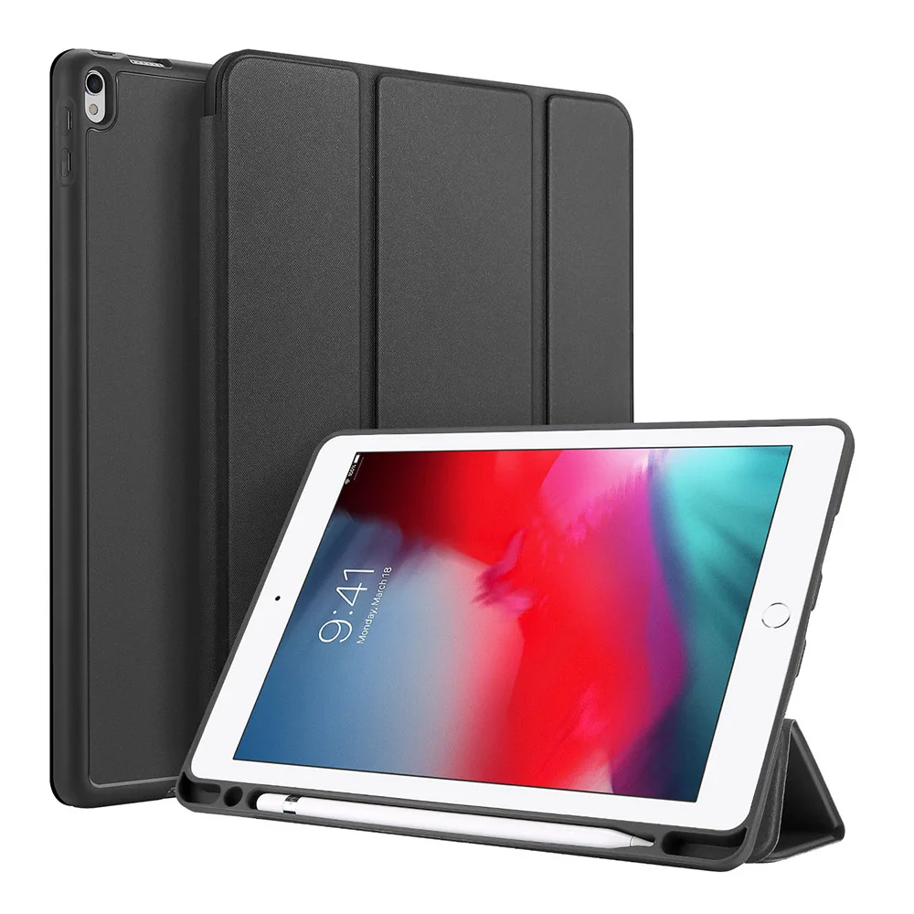 Флип-чехол для Apple iPad Air и iPad Pro 10," из искусственной кожи, чехол для планшета с функцией автоматического сна/пробуждения - Цвет: black