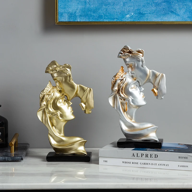 Статуэтка поцелуй для влюбленных статуэтка из смолы украшение офиса и дома