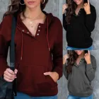 Модные толстовки, женские повседневные толстовки с длинным рукавом, женская модная однотонная блузка с капюшоном, толстовка с юшоном