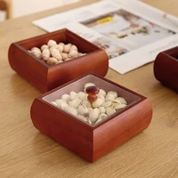 pine wood dried fruit plate square food candy box multi layer wooden fruit snack platter storage box desktop living room decor