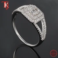 tkj 100 925 sterling silver wedding ring square cz baguette finger ring for women silver engagement party anniversary jewelry